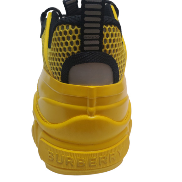 Burberry Mens  Shoes Authur Story 152 Italian Leather Sneakers Neon Yell… - Picture 4 of 9